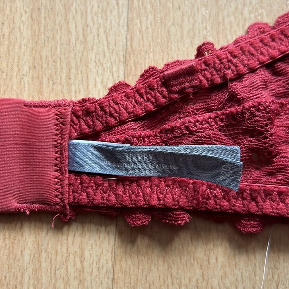 Aerie |  Red Lace Bandeau Bralette, 32C - Picture 4 of 4